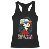More Pride Less Prejudice Racerback Tank Top Retro Pride Month LGBTQ Feminist - Wonder Print Shop