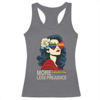 More Pride Less Prejudice Racerback Tank Top Retro Pride Month LGBTQ Feminist - Wonder Print Shop