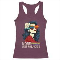 More Pride Less Prejudice Racerback Tank Top Retro Pride Month LGBTQ Feminist - Wonder Print Shop