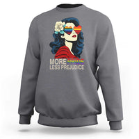 More Pride Less Prejudice Sweatshirt Retro Pride Month LGBTQ Feminist - Wonder Print Shop