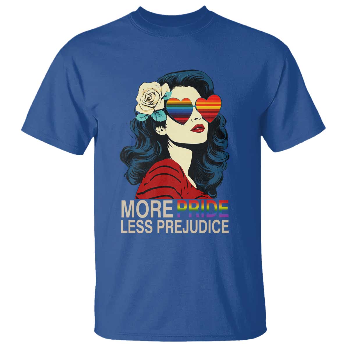 More Pride Less Prejudice T Shirt Retro Pride Month LGBTQ Feminist - Wonder Print Shop