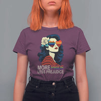 More Pride Less Prejudice T Shirt For Women Retro Pride Month LGBTQ Feminist - Wonder Print Shop