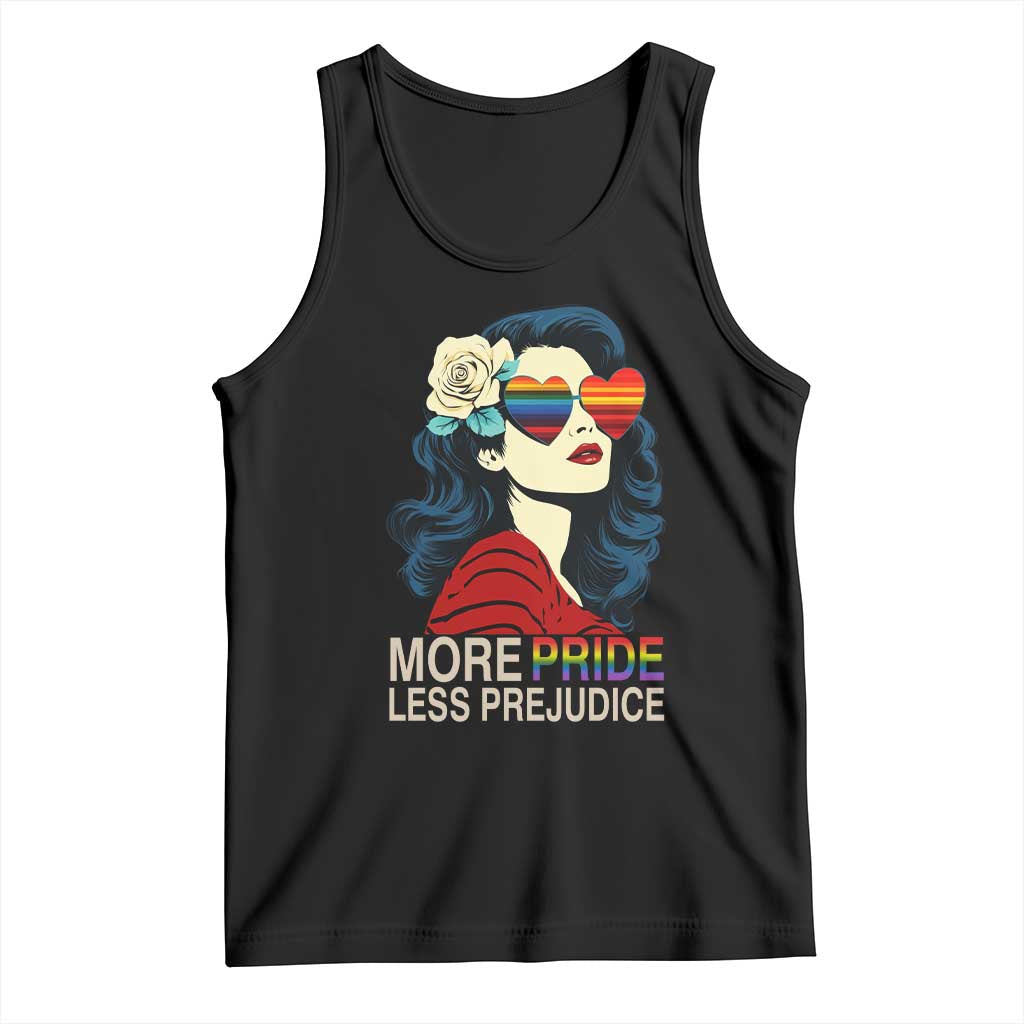 More Pride Less Prejudice Tank Top Retro Pride Month LGBTQ Feminist - Wonder Print Shop