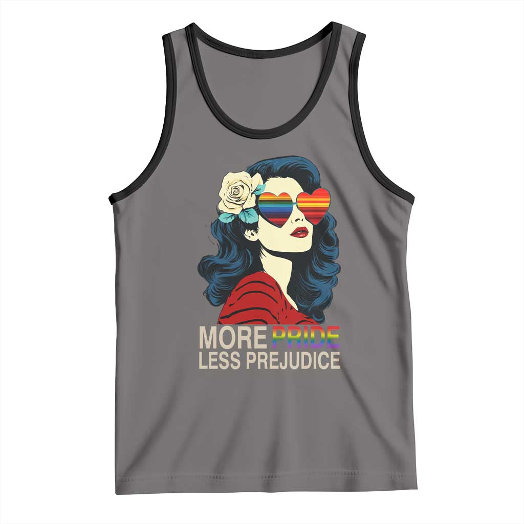 More Pride Less Prejudice Tank Top Retro Pride Month LGBTQ Feminist - Wonder Print Shop
