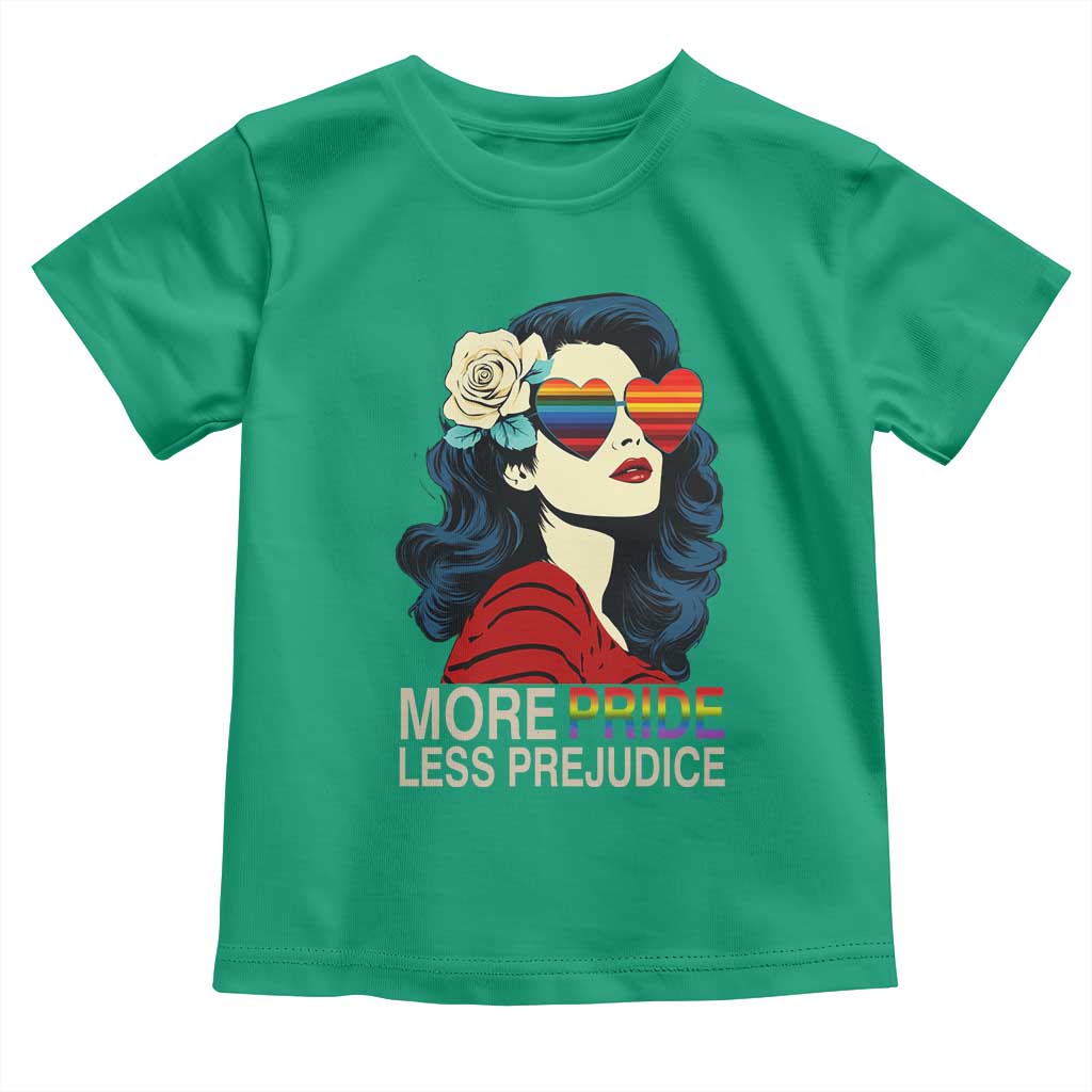 More Pride Less Prejudice Toddler T Shirt Retro Pride Month LGBTQ Feminist - Wonder Print Shop