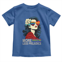 More Pride Less Prejudice Toddler T Shirt Retro Pride Month LGBTQ Feminist - Wonder Print Shop