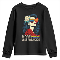 More Pride Less Prejudice Youth Sweatshirt Retro Pride Month LGBTQ Feminist - Wonder Print Shop