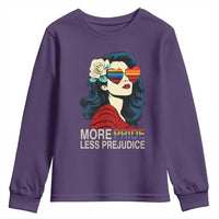 More Pride Less Prejudice Youth Sweatshirt Retro Pride Month LGBTQ Feminist - Wonder Print Shop