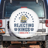 Rejecting Kings Since 1776 Spare Tire Cover Vintage Patriotic Ship No King In America