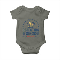 Rejecting Kings Since 1776 Baby Onesie Vintage Patriotic Ship No King In America