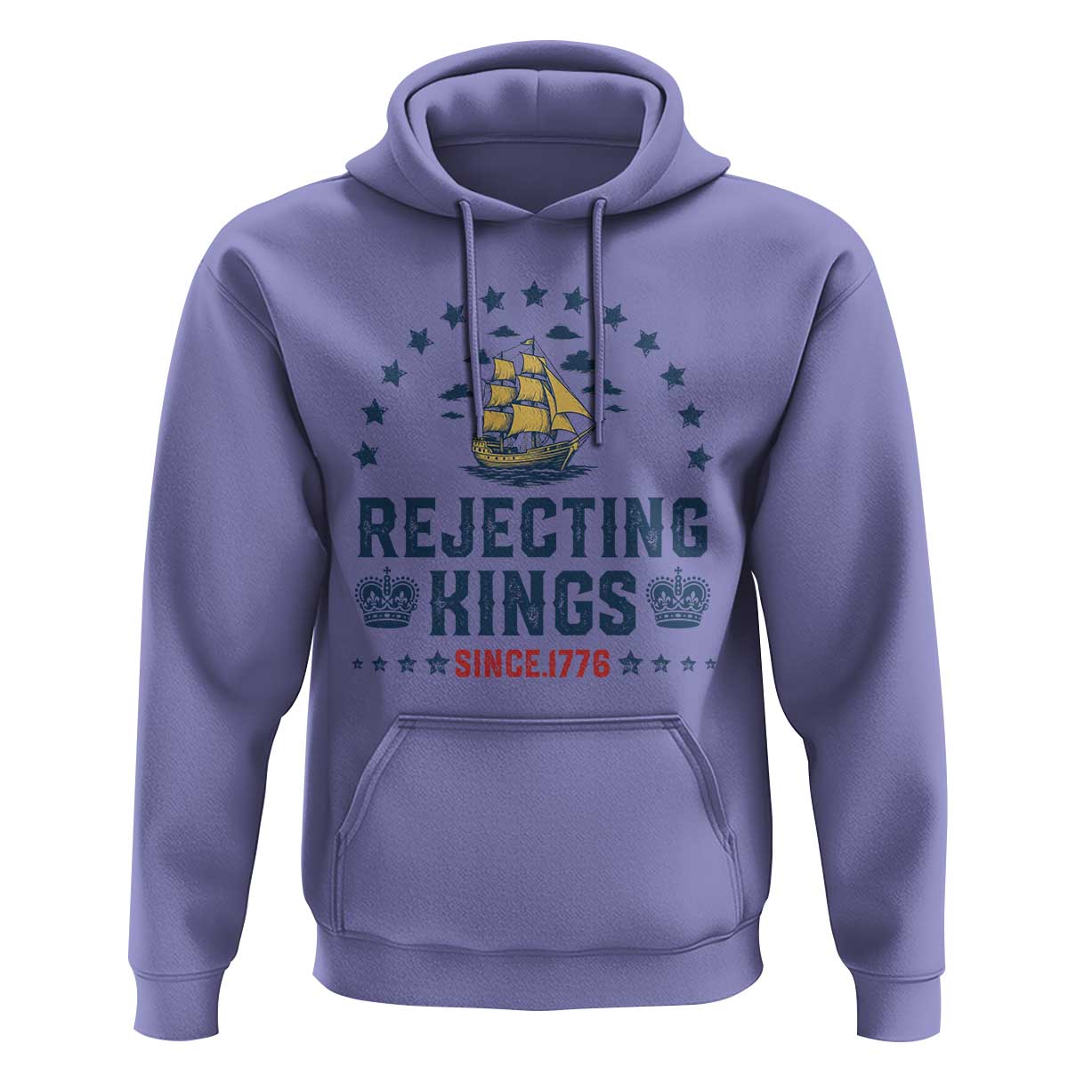 Rejecting Kings Since 1776 Hoodie Vintage Patriotic Ship No King In America