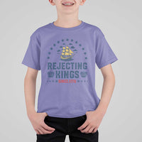 Rejecting Kings Since 1776 T Shirt For Kid Vintage Patriotic Ship No King In America
