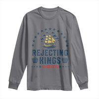 Rejecting Kings Since 1776 Long Sleeve Shirt Vintage Patriotic Ship No King In America