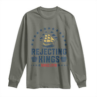 Rejecting Kings Since 1776 Long Sleeve Shirt Vintage Patriotic Ship No King In America