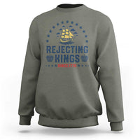 Rejecting Kings Since 1776 Sweatshirt Vintage Patriotic Ship No King In America