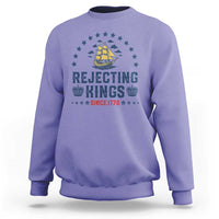 Rejecting Kings Since 1776 Sweatshirt Vintage Patriotic Ship No King In America