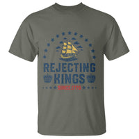 Rejecting Kings Since 1776 T Shirt Vintage Patriotic Ship No King In America