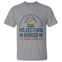Rejecting Kings Since 1776 T Shirt Vintage Patriotic Ship No King In America