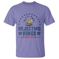 Rejecting Kings Since 1776 T Shirt Vintage Patriotic Ship No King In America