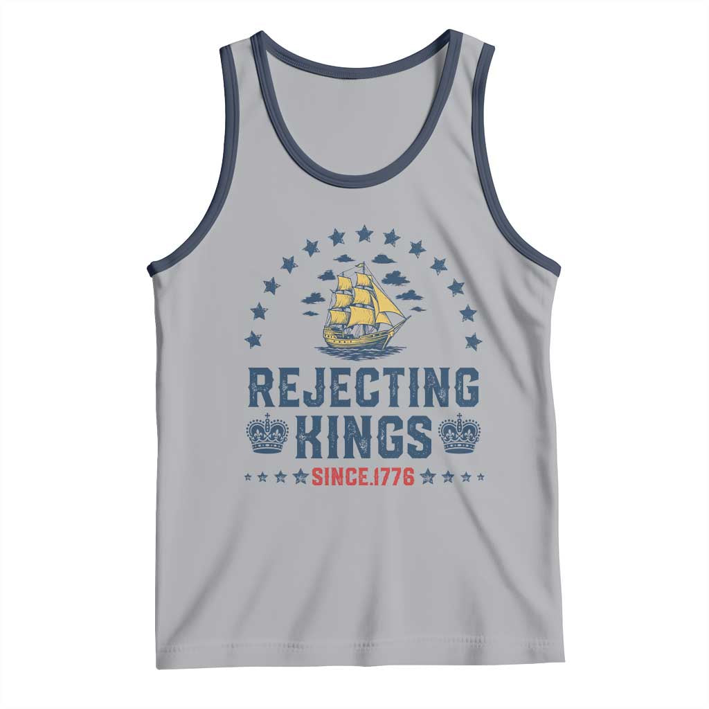 Rejecting Kings Since 1776 Tank Top Vintage Patriotic Ship No King In America
