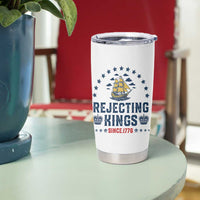 Rejecting Kings Since 1776 Tumbler Cup Vintage Patriotic Ship No King In America