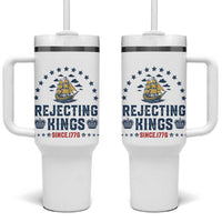 Rejecting Kings Since 1776 Tumbler With Handle Vintage Patriotic Ship No King In America
