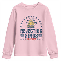 Rejecting Kings Since 1776 Youth Sweatshirt Vintage Patriotic Ship No King In America