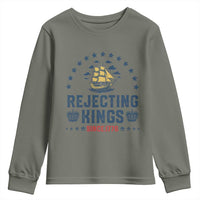 Rejecting Kings Since 1776 Youth Sweatshirt Vintage Patriotic Ship No King In America
