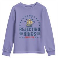 Rejecting Kings Since 1776 Youth Sweatshirt Vintage Patriotic Ship No King In America