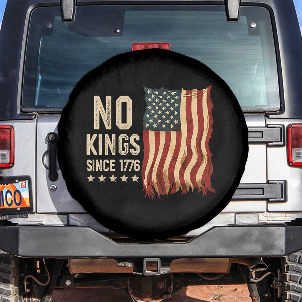 No Kings Since 1776 Spare Tire Cover Patriotic 4th Of July Distressed American Flag - Wonder Print Shop