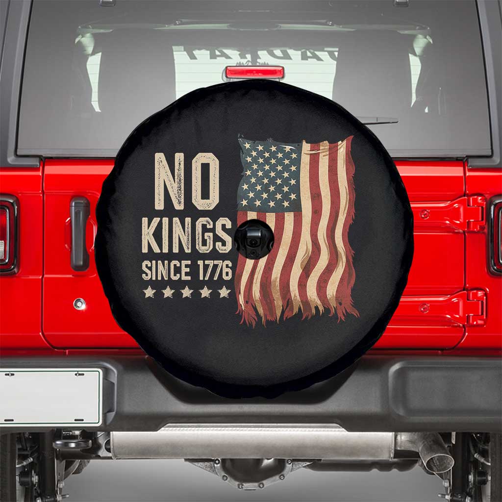 No Kings Since 1776 Spare Tire Cover Patriotic 4th Of July Distressed American Flag - Wonder Print Shop