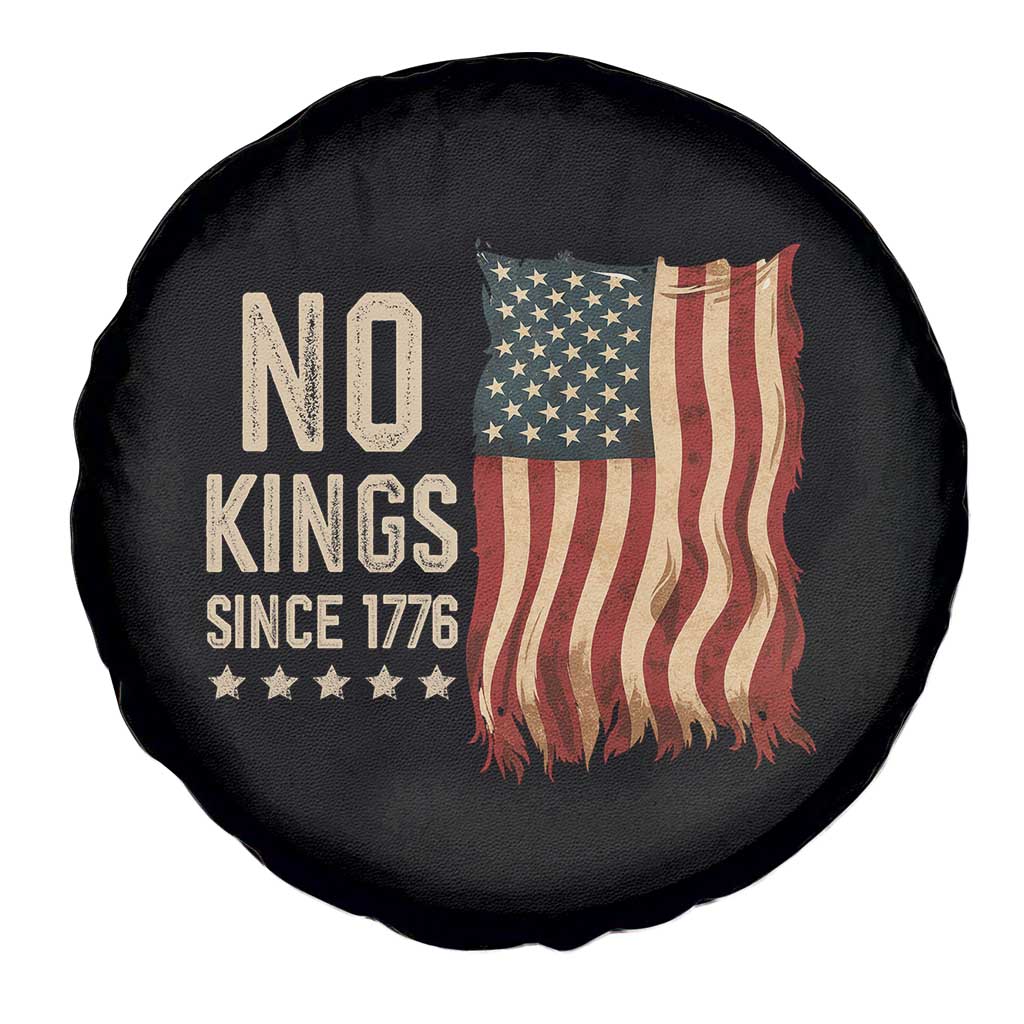 No Kings Since 1776 Spare Tire Cover Patriotic 4th Of July Distressed American Flag - Wonder Print Shop