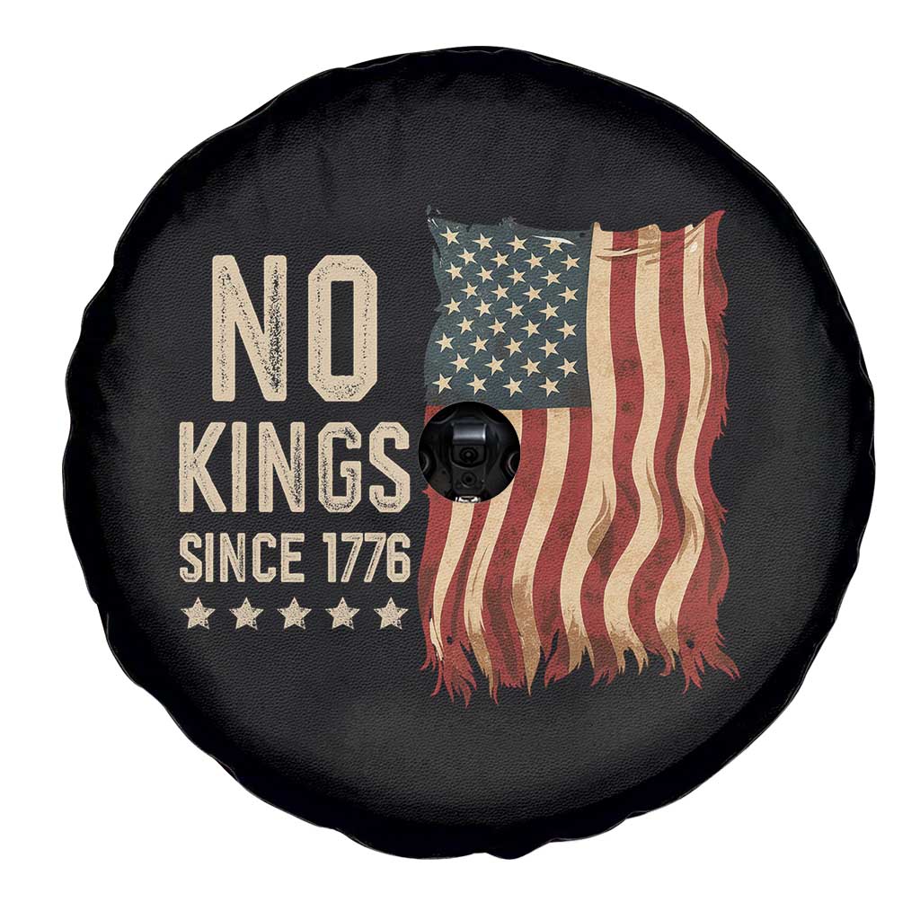 No Kings Since 1776 Spare Tire Cover Patriotic 4th Of July Distressed American Flag - Wonder Print Shop