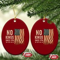 No Kings Since 1776 Ceramic Ornament Patriotic 4th Of July Distressed American Flag - Wonder Print Shop