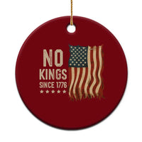 No Kings Since 1776 Ceramic Ornament Patriotic 4th Of July Distressed American Flag - Wonder Print Shop