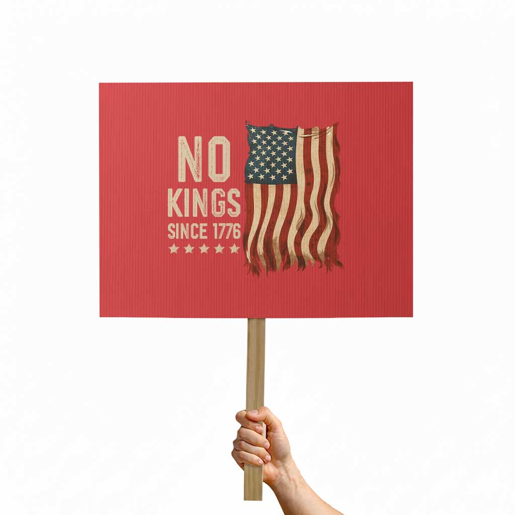 No Kings Since 1776 Protest Sign Patriotic 4th Of July Distressed American Flag - Wonder Print Shop