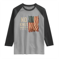 No Kings Since 1776 Raglan Shirt Patriotic 4th Of July Distressed American Flag - Wonder Print Shop