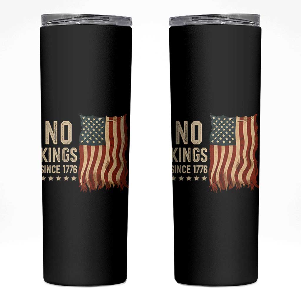 No Kings Since 1776 Skinny Tumbler Patriotic 4th Of July Distressed American Flag - Wonder Print Shop
