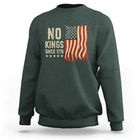 No Kings Since 1776 Sweatshirt Patriotic 4th Of July Distressed American Flag - Wonder Print Shop