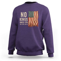No Kings Since 1776 Sweatshirt Patriotic 4th Of July Distressed American Flag - Wonder Print Shop