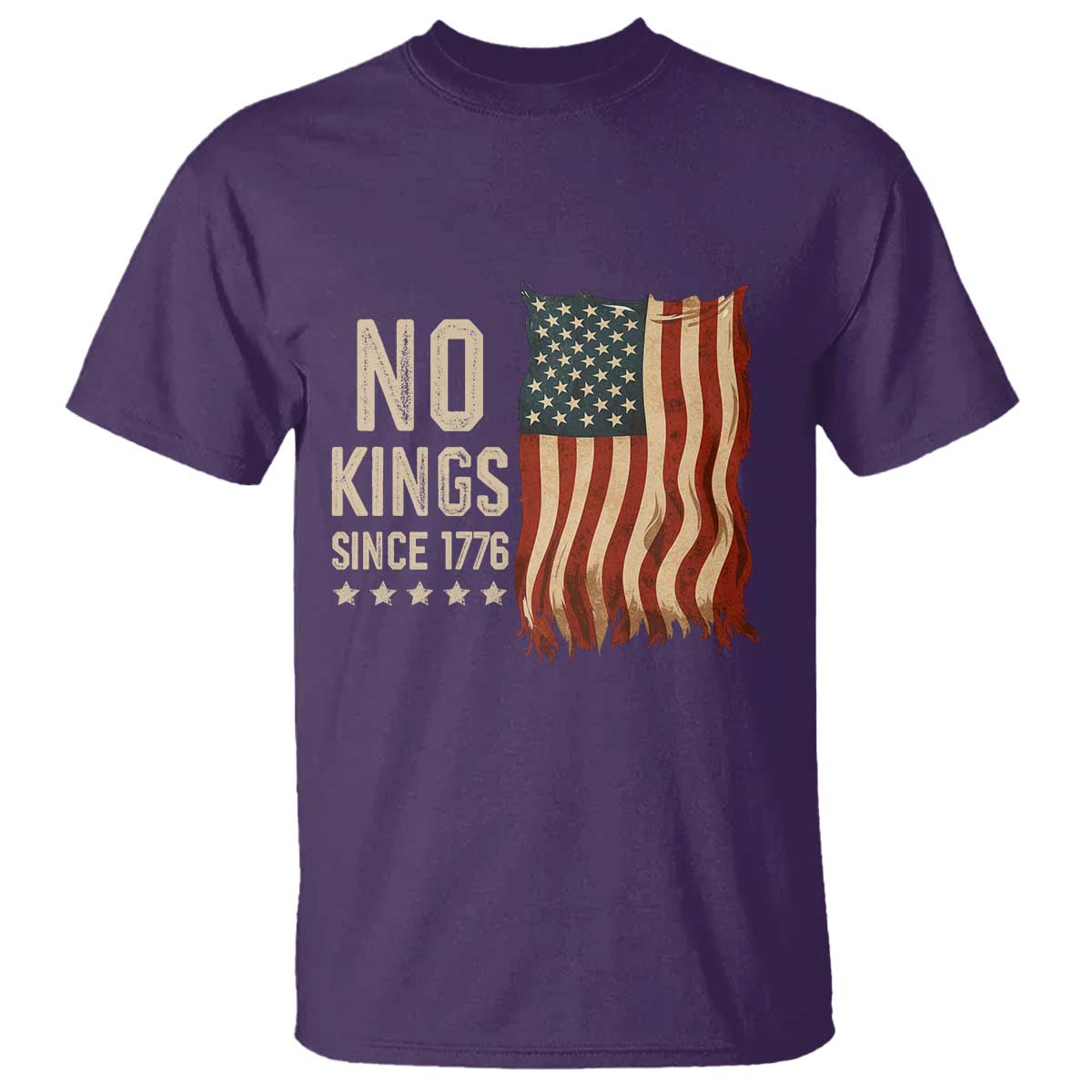 No Kings Since 1776 T Shirt Patriotic 4th Of July Distressed American Flag - Wonder Print Shop