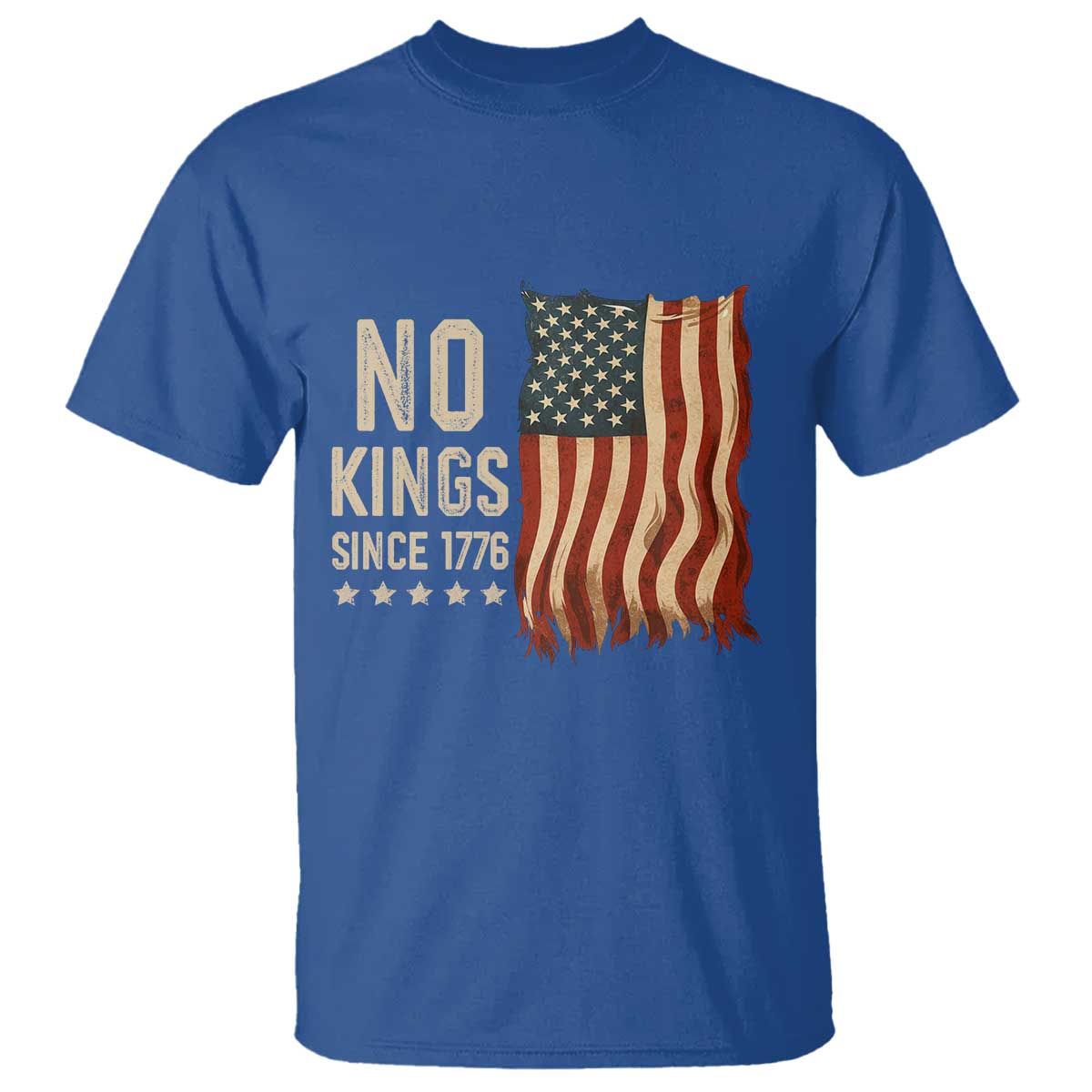 No Kings Since 1776 T Shirt Patriotic 4th Of July Distressed American Flag - Wonder Print Shop