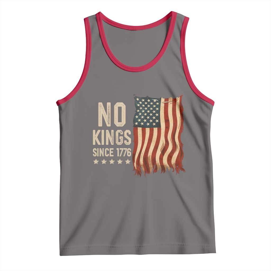 No Kings Since 1776 Tank Top Patriotic 4th Of July Distressed American Flag - Wonder Print Shop