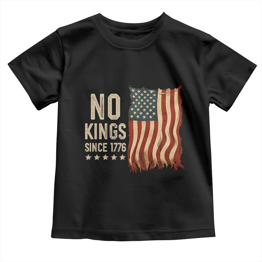 No Kings Since 1776 Toddler T Shirt Patriotic 4th Of July Distressed American Flag - Wonder Print Shop