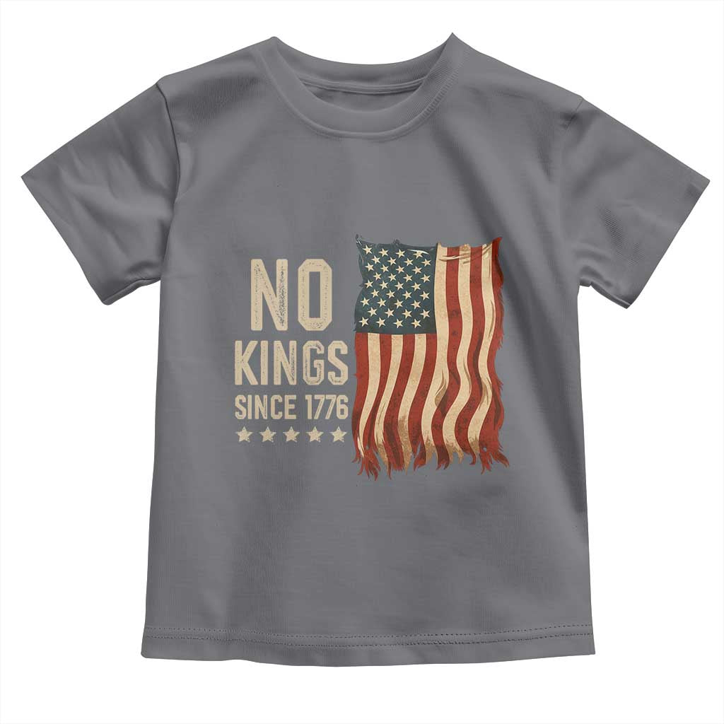 No Kings Since 1776 Toddler T Shirt Patriotic 4th Of July Distressed American Flag - Wonder Print Shop