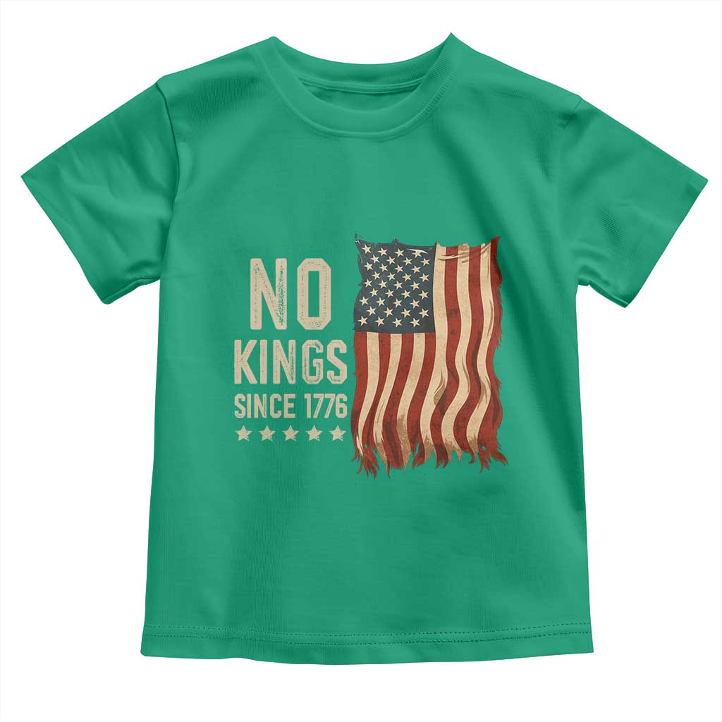 No Kings Since 1776 Toddler T Shirt Patriotic 4th Of July Distressed American Flag - Wonder Print Shop