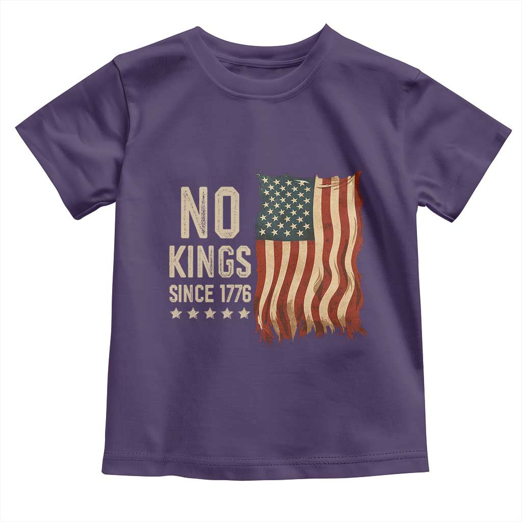 No Kings Since 1776 Toddler T Shirt Patriotic 4th Of July Distressed American Flag - Wonder Print Shop