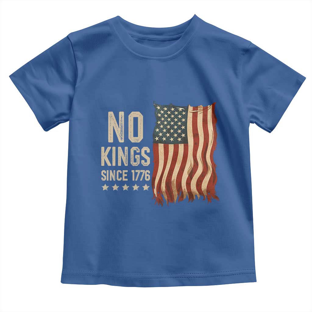No Kings Since 1776 Toddler T Shirt Patriotic 4th Of July Distressed American Flag - Wonder Print Shop