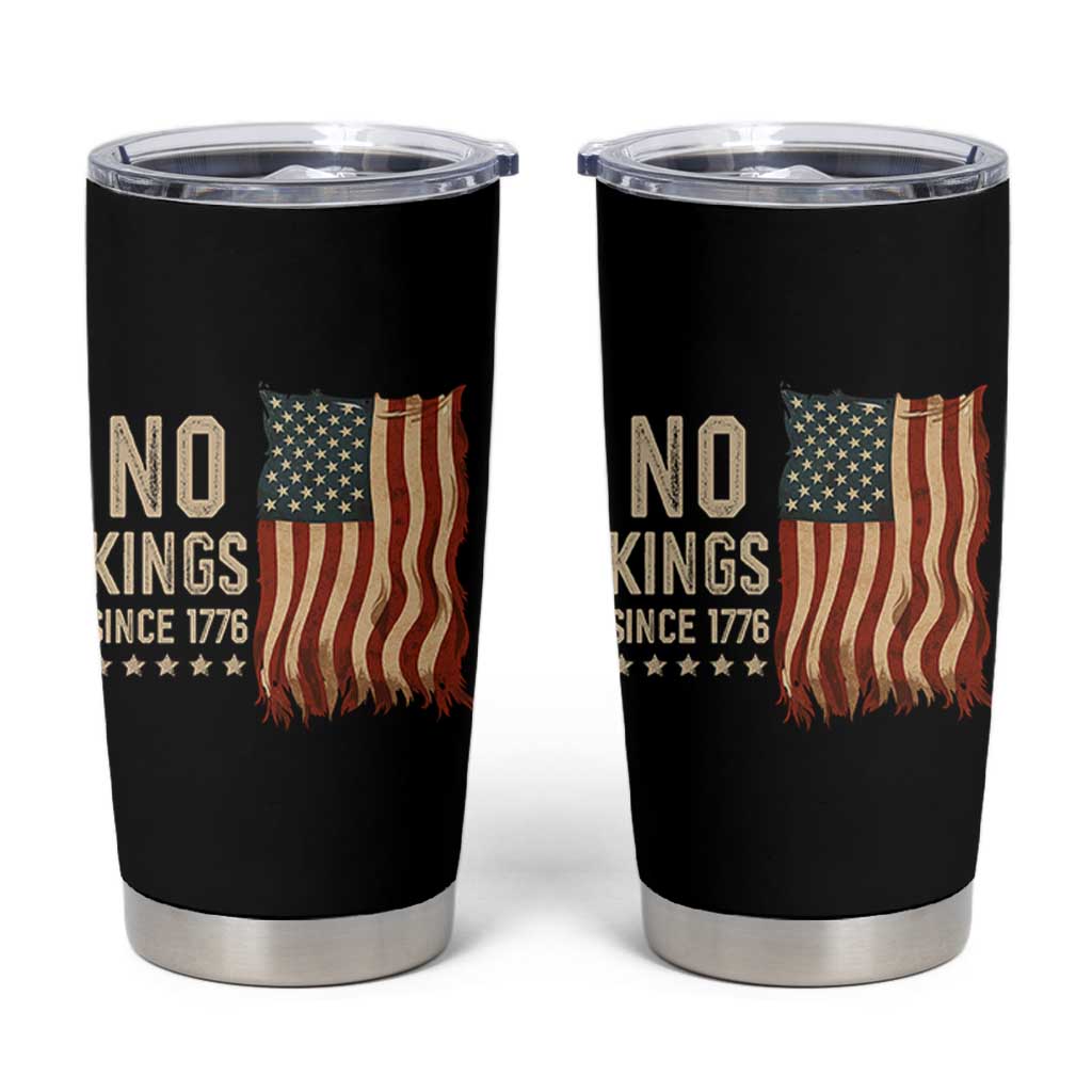 No Kings Since 1776 Tumbler Cup Patriotic 4th Of July Distressed American Flag - Wonder Print Shop