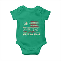We The People Want No Kings Baby Onesie Retro June 14th Vintage 1776 Flag Patriotic - Wonder Print Shop